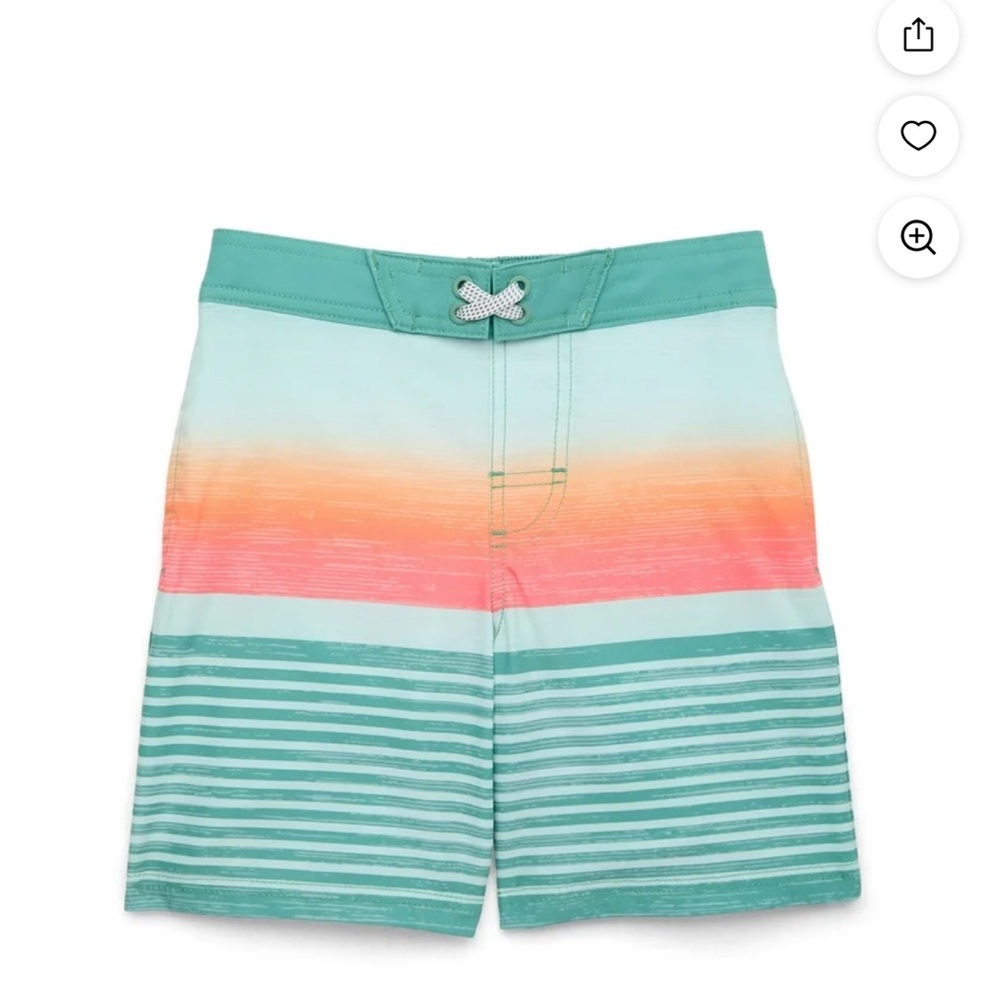 🔥3/$15 NWT Wonder Nation boys Striped swim trunks - Green orange boys xl 14/16